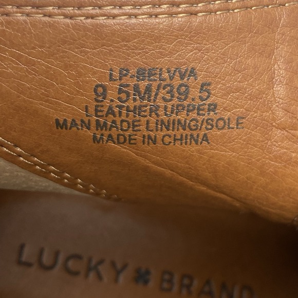 Lucky Brand Womens Ankle Shoes 9.5 Bootie Brown Leather LP-BELVVA Zip Block Heel - Picture 11 of 14